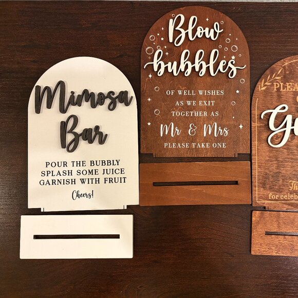 Wooden Wedding Signs - 3 Signs - Picture 2 of 3